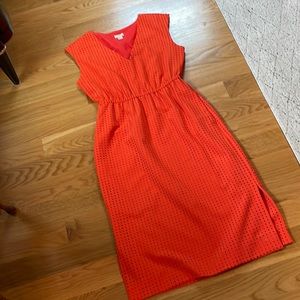 J.Crew Orange Diamond Perforated MIDI Dress EUC Size 2 Perfect for FALL